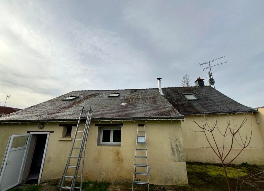 Avant travaux — Démoussage de toiture — maison de plain-pied, chantier STROPPE en Ille-et-Vilaine