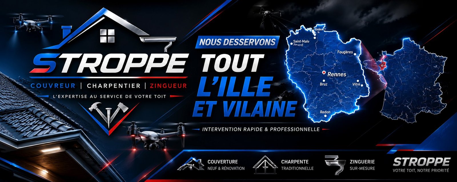 STROPPE, couvreur à Comblessac et dans les 332 communes d’Ille-et-Vilaine